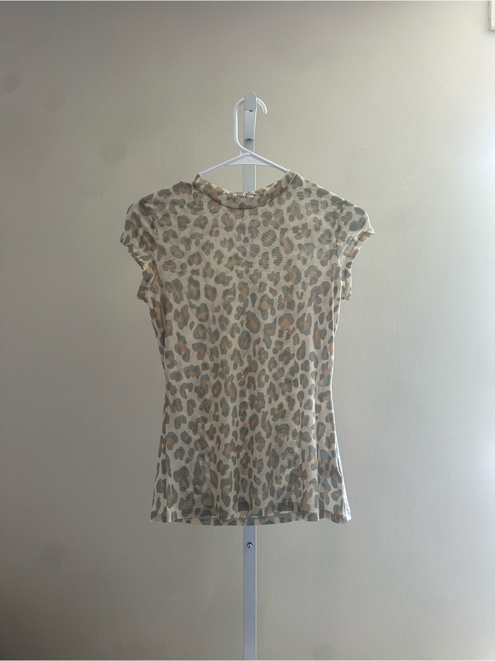 AFRM Beige & Taupe Leopard Print Short Sleeve Tee